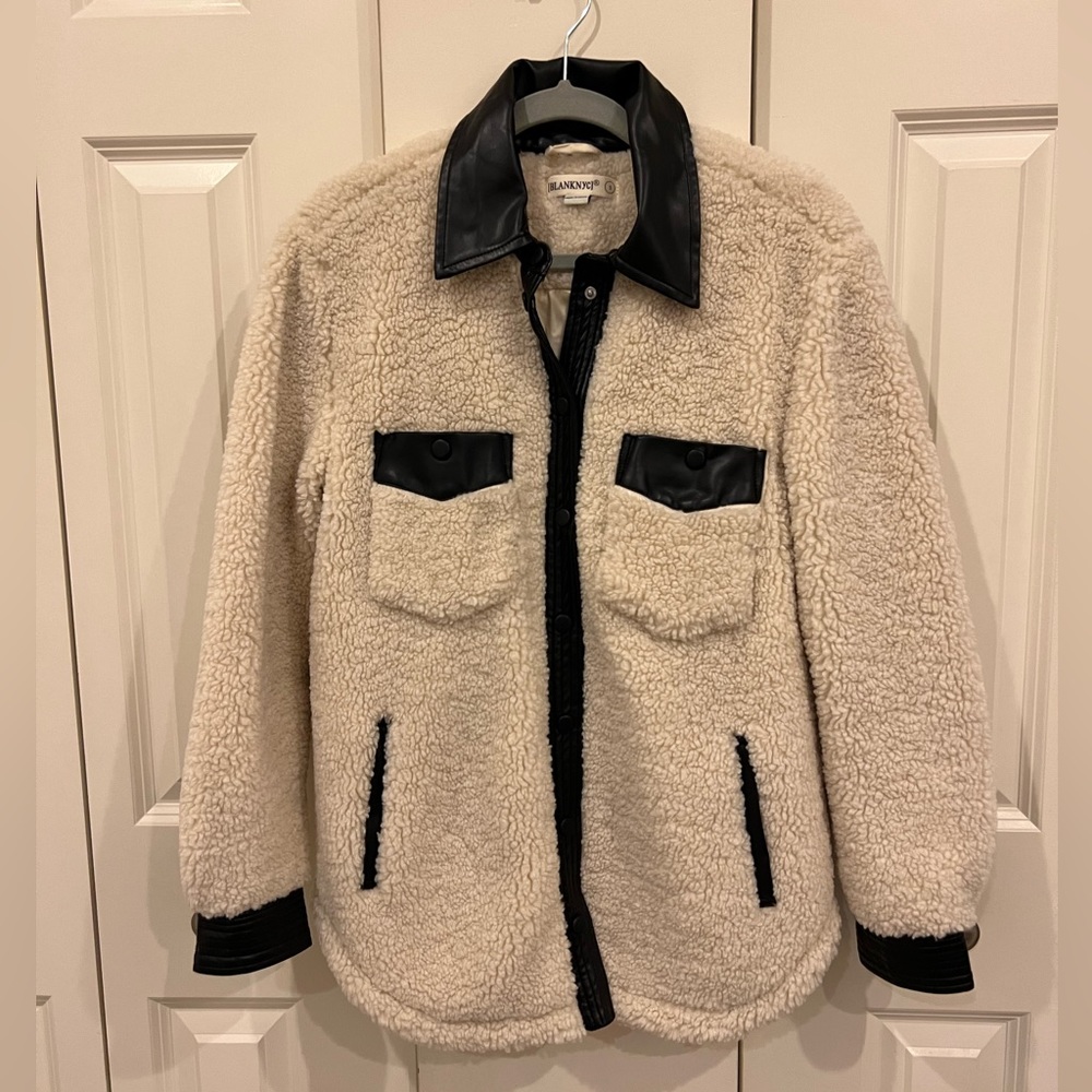 Leather Sherpa jacket